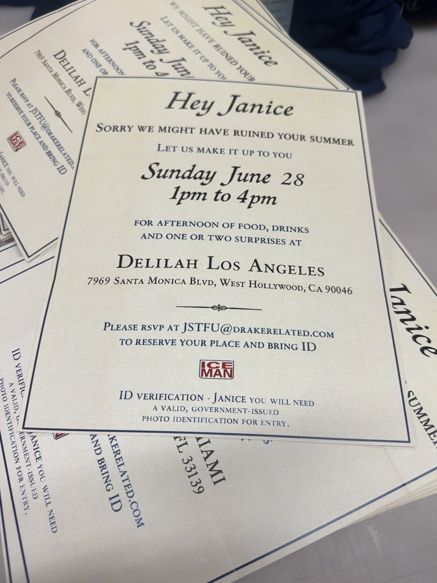 Finished Hey Janice invitations